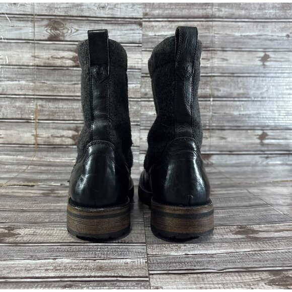 John Varvatos collection wool & Leather Boots sz 8 black grey hand made in Italy main image 8